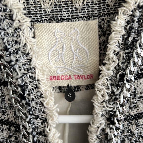 Rebecca Taylor Tweed Peplum Blazer with Chain Details - Picture 2 of 12